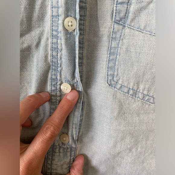 J. Crew Factory Size Small 100% Cotton Popover Collard Long Sleeve Top - Picture 4 of 6